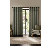 Catherine Lansfield 'Melville' Lined Eyelet Curtains in Green | Size: 229 cm width x 229 cm drop Catherine Lansfield Green 229 cm width x 229 cm drop
