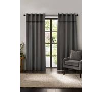 'Melville' Lined Eyelet Curtains Catherine Lansfield Grey 168cm width x 137cm drop