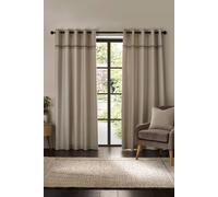 Catherine Lansfield Melville 66x72 Inch Lined Eyelet Curtains Two Panels Natural