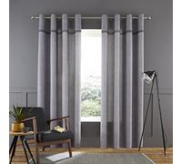 Melville Woven Eyelet Curtains Grey 66" x 54"