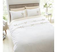 Catherine Lansfield Milo Bow Duvet Cover Set - Natural - Double