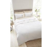 Catherine Lansfield 'Milo Bow' Duvet Set in Natural | Size: Single Catherine Lansfield Natural Single