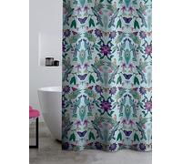 Catherine Lansfield Mya Tropical Bird Shower Curtain Duck Egg