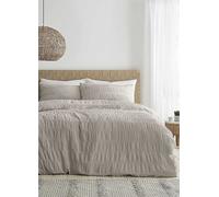 Catherine Lansfield Natural Seersucker Duvet Cover Set Natural