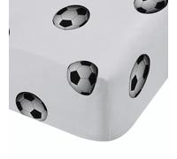 Catherine Lansfield Kids Football Double Fitted Sheet Black/White