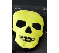 Catherine Lansfield Neon Skull Shaped Kids Halloween Cushion in Yellow Catherine Lansfield Yellow