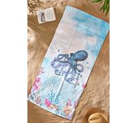 Catherine Lansfield 'Octopus' Cotton Beach Towel in Blue Catherine Lansfield Blue