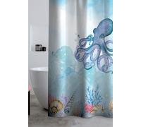 Catherine Lansfield Octopus 180x180cm Shower Curtain Panel Blue