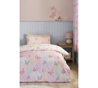 Catherine Lansfield Ombre Butterflies Single Duvet Cover Set Pink