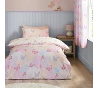 Catherine Lansfield Ombre Butterflies Single Duvet Cover Set Pink