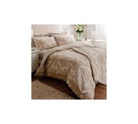 Catherine Lansfield Ombre Damask Sateen Polycotton Percale Pencil Pleat Lined Curtains, Natural, 66 x 72 Inch
