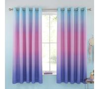 Catherine Lansfield Ombre Rainbow Clouds 66x72 Inch Eyelet Curtains Two Panels Pastel