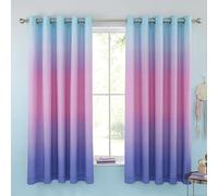 Catherine Lansfield Ombre Rainbow Clouds 66x72 Inch Eyelet Curtains Two Panels Pastel