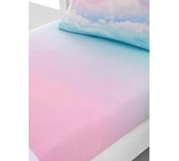 Catherine Lansfield Double Fitted Sheet Ombre Rainbow Clouds Polycotton 25cm Depth Pastel