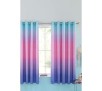Catherine Lansfield 'Ombre Rainbow Clouds' Lined Eyelet Curtains in Blue | Size: 168 cm width x 183 cm drop Catherine Lansfield Blue 168 cm width x 183 cm drop