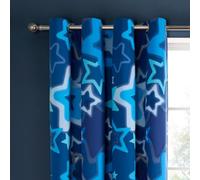 Catherine Lansfield Ombre Stars 66X72 Inch Fully Reversible Eyelet Curtains Two Panels Blue