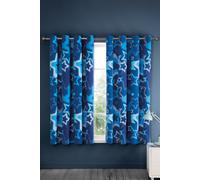 'Ombre Stars' Fully Reversible Eyelet Curtains Catherine Lansfield Blue 168cm width x 183cm drop