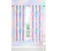 'Ombre Stars' Fully Reversible Eyelet Curtains Catherine Lansfield White 168cm width x 183cm drop