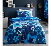 'Ombre Stars' Reversible Duvet Cover Set Catherine Lansfield Blue Single