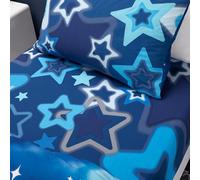 Catherine Lansfield Blue Ombre Stars Fitted Sheet Blue