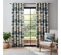 Catherine Lansfield Ombre Texture 46x54 Inch Thermal Eyelet Curtains Two Panels Teal