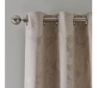 Catherine Lansfield Opulent Jacquard 66x90 Inch Lined Eyelet Curtains Two Panels Champagne Gold