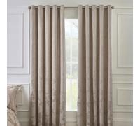 Catherine Lansfield Opulent Jacquard Lined Eyelet Curtains Champagne Gold - 66x90 Inch - Champagne Gold