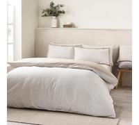 Catherine Lansfield Oxford Pinstripe Reversible Double Duvet Cover Set with Pil