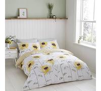 Catherine Lansfield Painted Sun Flowers Easy Care Single Duvet Set Yellow