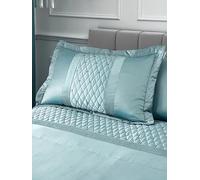 Catherine Lansfield Sequin Cluster Quilted Pillow sham Pillowcase Pair Duck Egg Blue