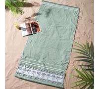 Catherine Lansfield Palm Trees 90x180cm Cotton Extra Large Beach Towel Green