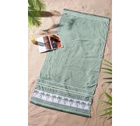 Catherine Lansfield 'Palm Trees' Cotton Extra Large Beach Towel in Green Catherine Lansfield Green