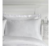 Catherine Lansfield Platinum Satin Stripe 300 Thread Count Pillow Cases, White, Pair