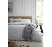 Catherine Lansfield Polka Dot 100% Brushed Cotton Duvet Set Grey