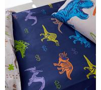 Catherine Lansfield Prehistoric Dinosaurs Junior Fitted Sheet Blue