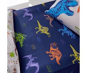 Catherine Lansfield Prehistoric Dinosaurs Junior Fitted Sheet Blue