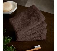Catherine Lansfield Quick Dry Cotton 30x30 cm 4 Pack Face Cloths Chocolate