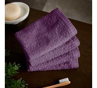 Catherine Lansfield Quick Dry Cotton 30x30 cm 4 Pack Face Cloths Plum
