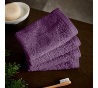 Catherine Lansfield Quick Dry Cotton 30x30 cm 4 Pack Face Cloths Plum