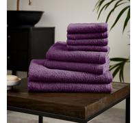 Catherine Lansfield Towel Set Quick Dry Cotton 8-Piece Plum
