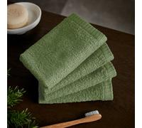 Catherine Lansfield Quick Dry Cotton 30X30Cm 4 Pack Face Cloths Sage Green