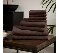 Catherine Lansfield Towel Set Quick Dry Cotton 8-Piece Chocolate