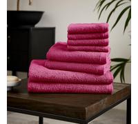 Catherine Lansfield Quick Dry Cotton 8 Piece Towel Set Hot Pink