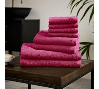 Catherine Lansfield Quick Dry Cotton 8 Piece Towel Set Hot Pink