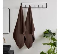 Catherine Lansfield Quick Dry Cotton 90x140 cm Bath Sheet Pair Chocolate