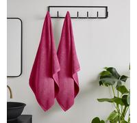 Catherine Lansfield Quick Dry Cotton 90x140 cm Bath Sheet Pair Hot Pink