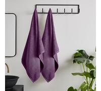 Catherine Lansfield Quick Dry Cotton 90x140 cm Bath Sheet Pair Plum