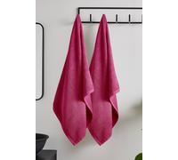 Catherine Lansfield 'quick Dry Cotton' Bath Sheet Pair In Bright Pink Bright Pink Bath Sheet