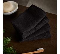 Catherine Lansfield Quick Dry Cotton Face Cloth 4 Pack Black