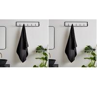 Catherine Lansfield Quick Dry Cotton Hand Towel Black (Pack of 2)